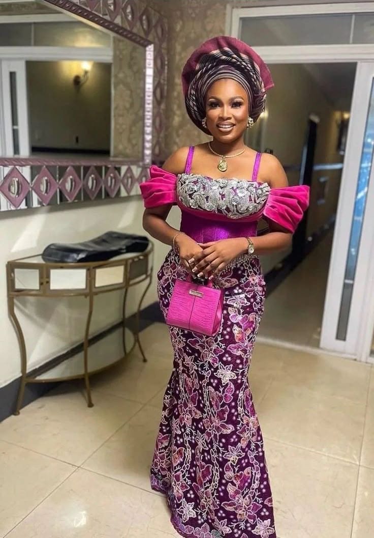 Women's African Print Bridal Corset Dress - Pink